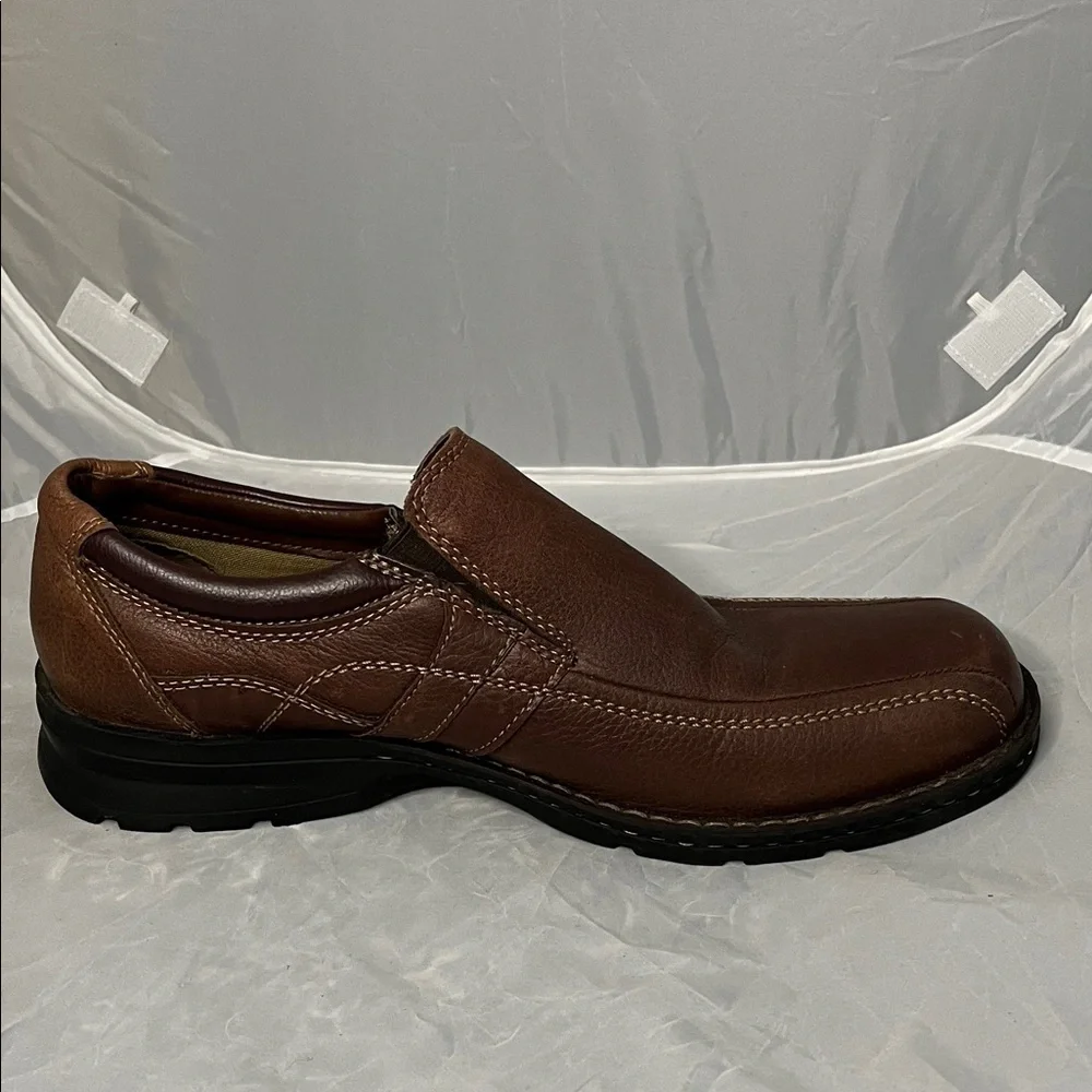 Dockers Men's Dark Brown Genuine Leather Slip-On Loafers - Size 11.5